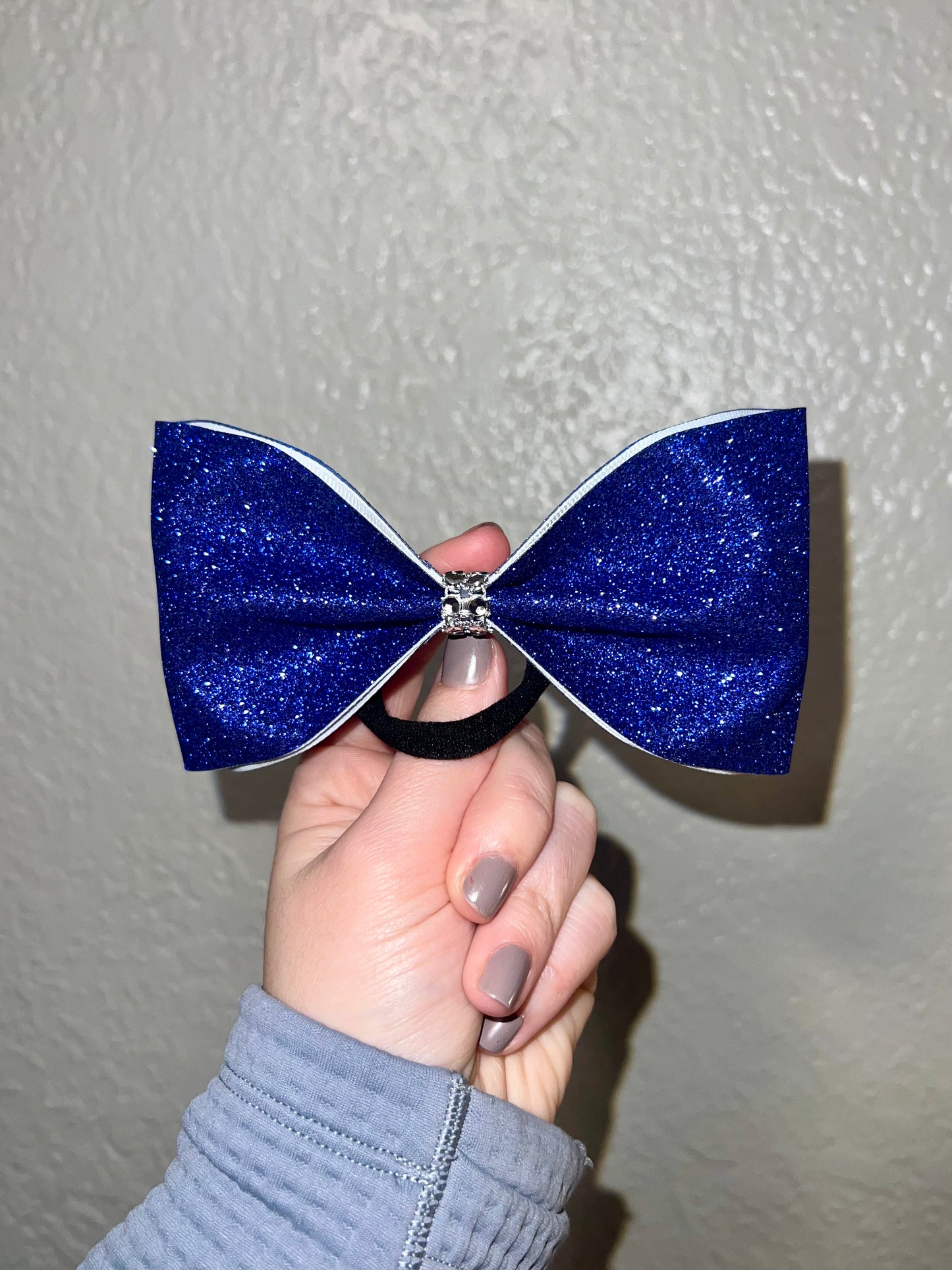 Royal Blue Glitter Tailless Bow