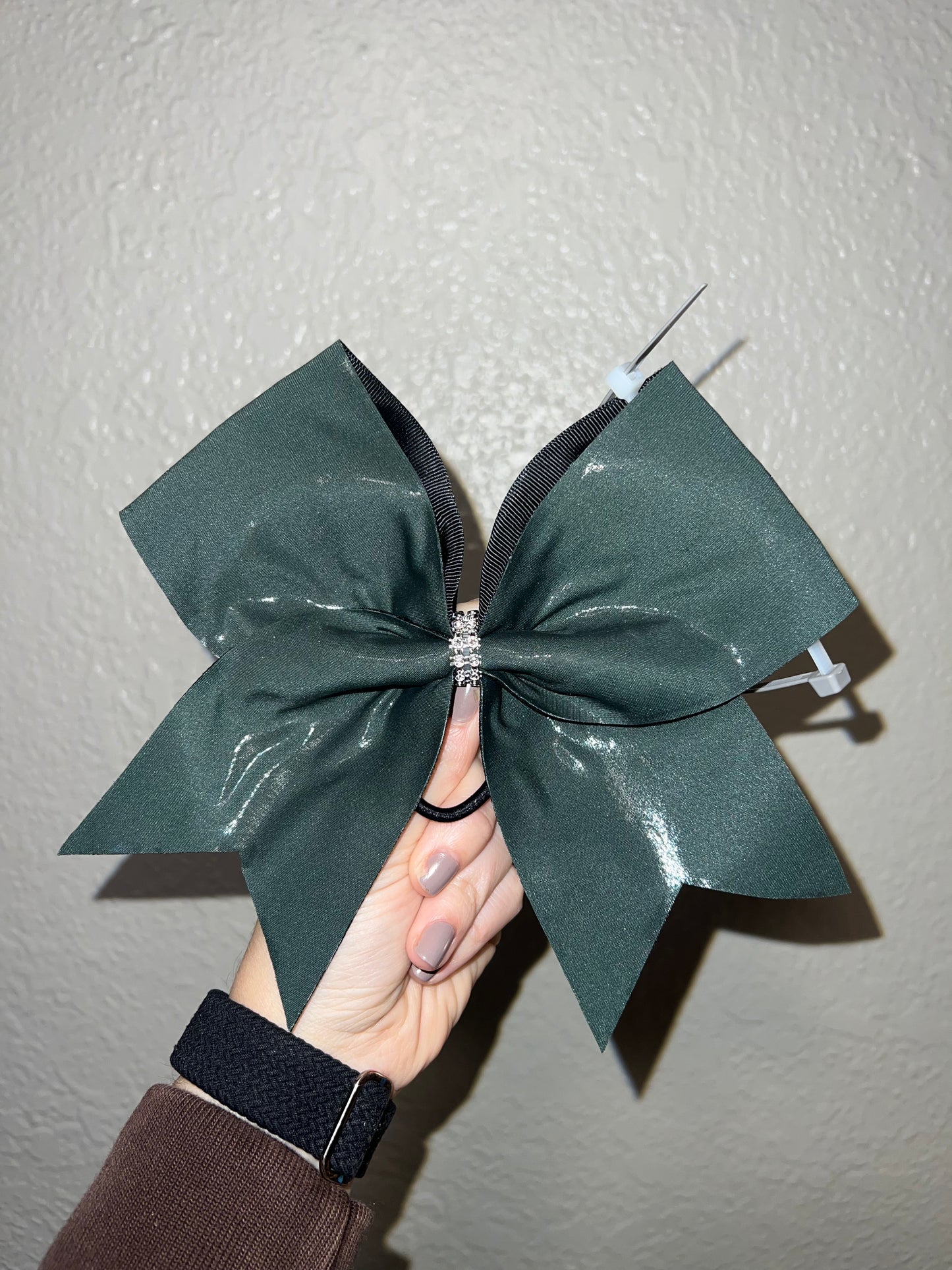Glossy Dark Green Bow
