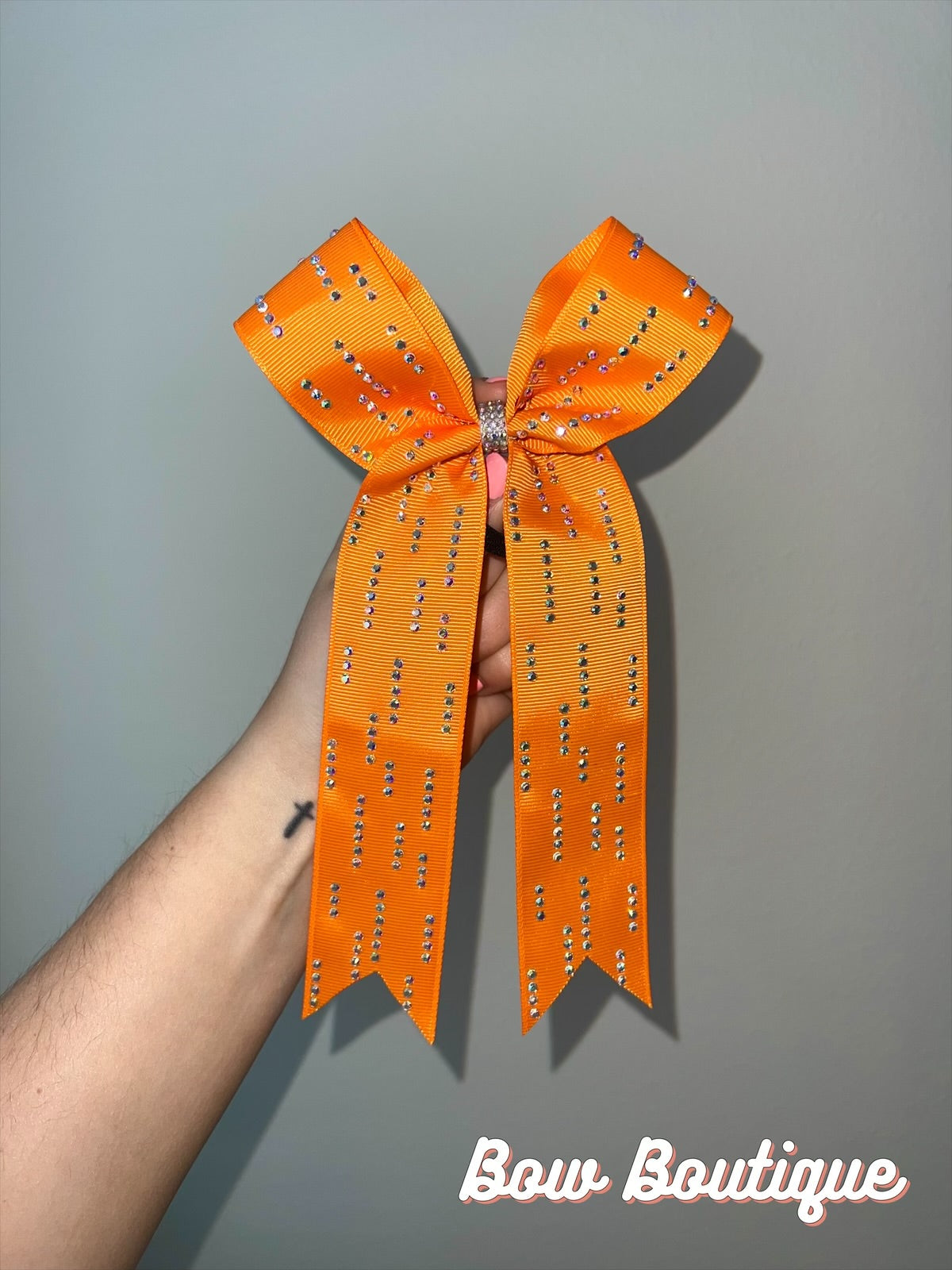 Rhinestone Raindrop Collegiate Ribbon Bows