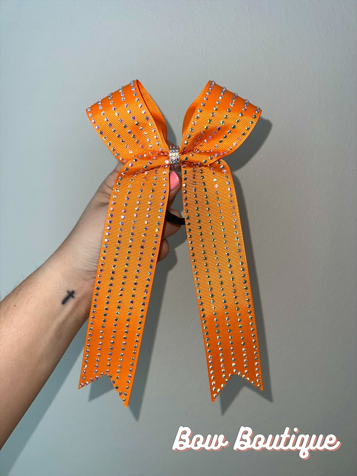 Rhinestone Stripe Collegiate Ribbon Bows