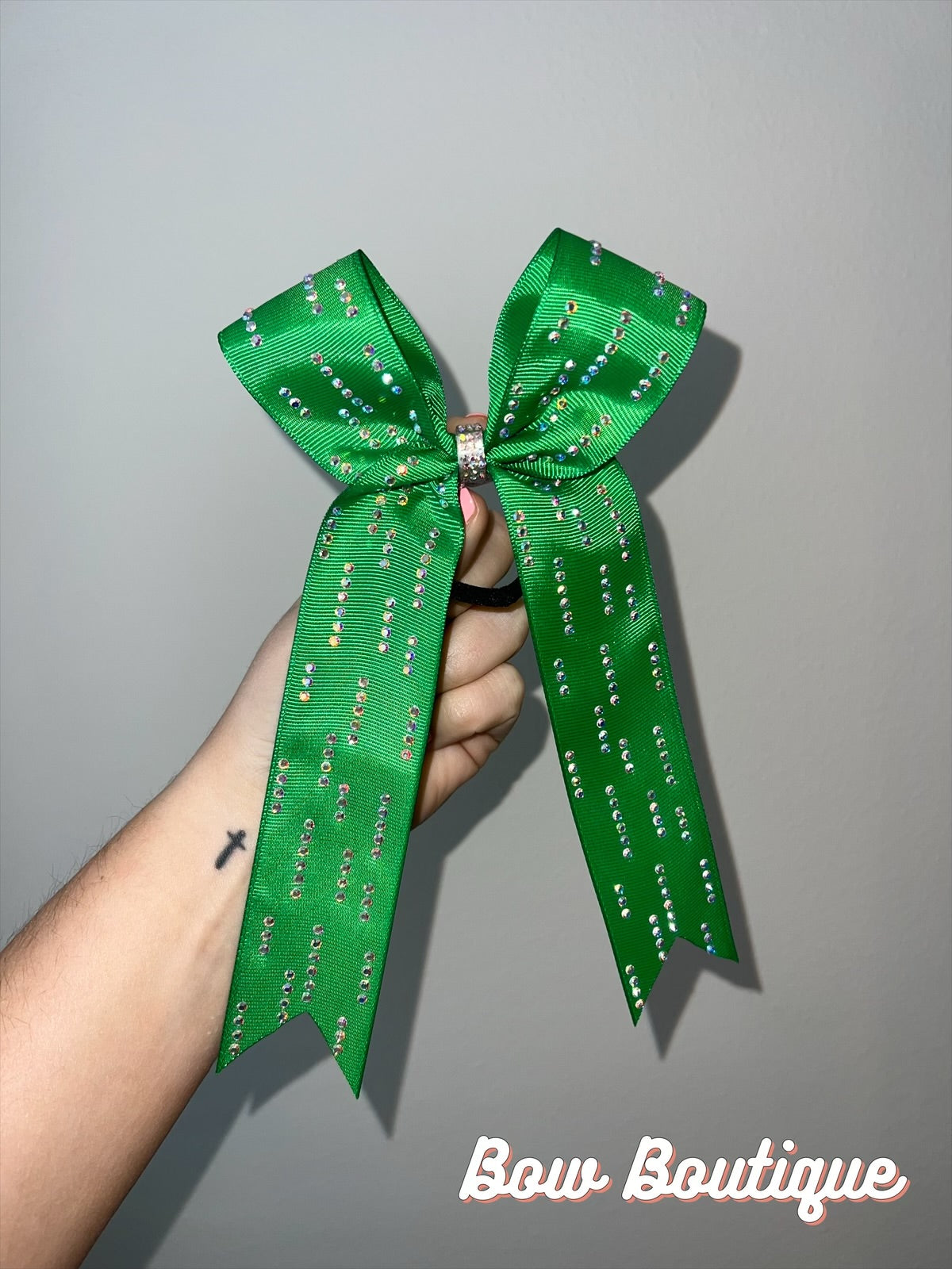 Rhinestone Raindrop Collegiate Ribbon Bows