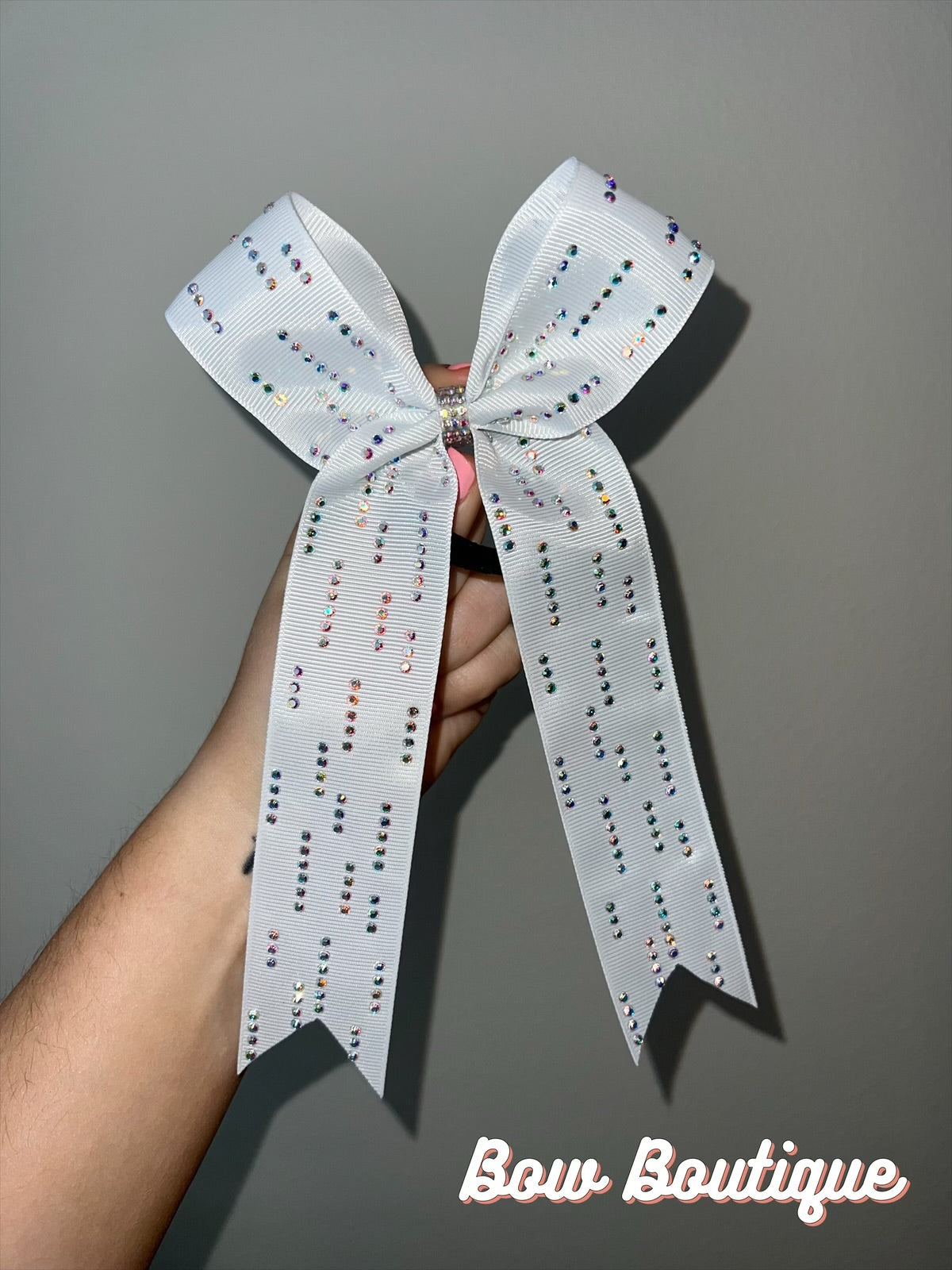 Rhinestone Raindrop Collegiate Ribbon Bows