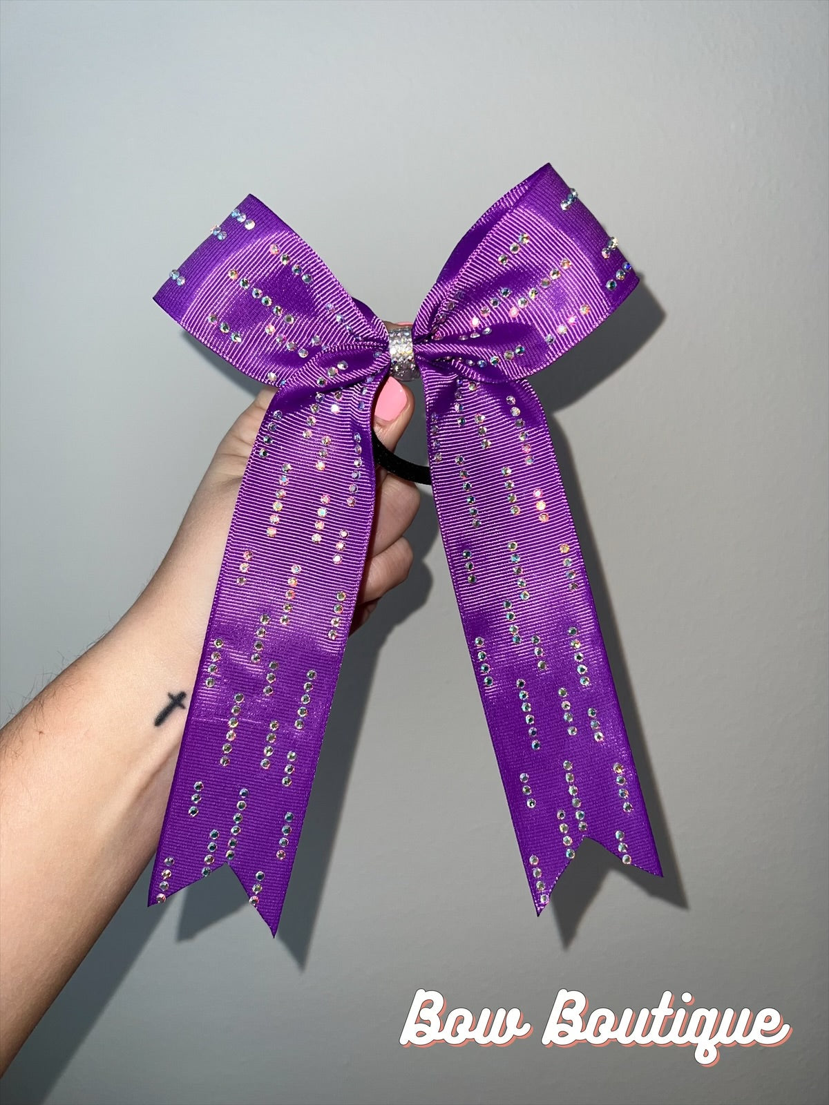 Rhinestone Raindrop Collegiate Ribbon Bows