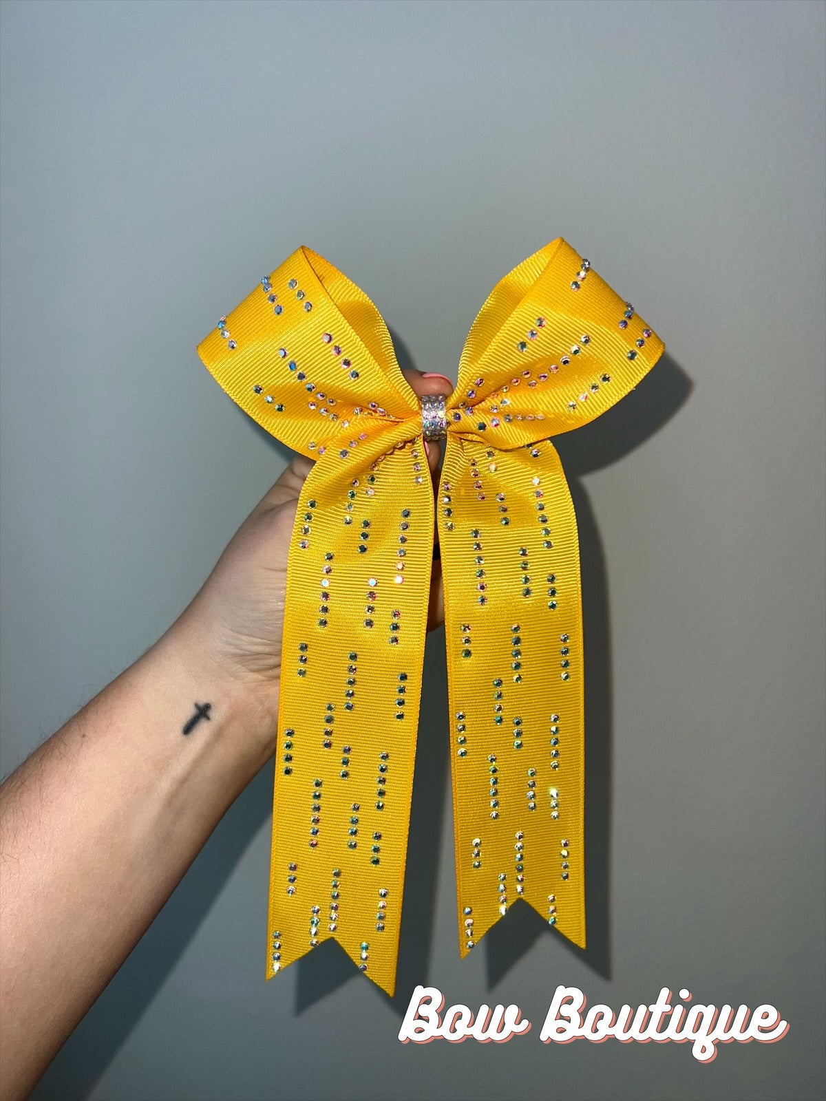 Rhinestone Raindrop Collegiate Ribbon Bows