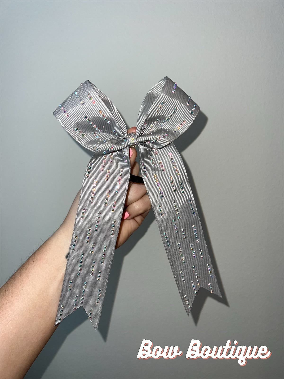 Rhinestone Raindrop Collegiate Ribbon Bows