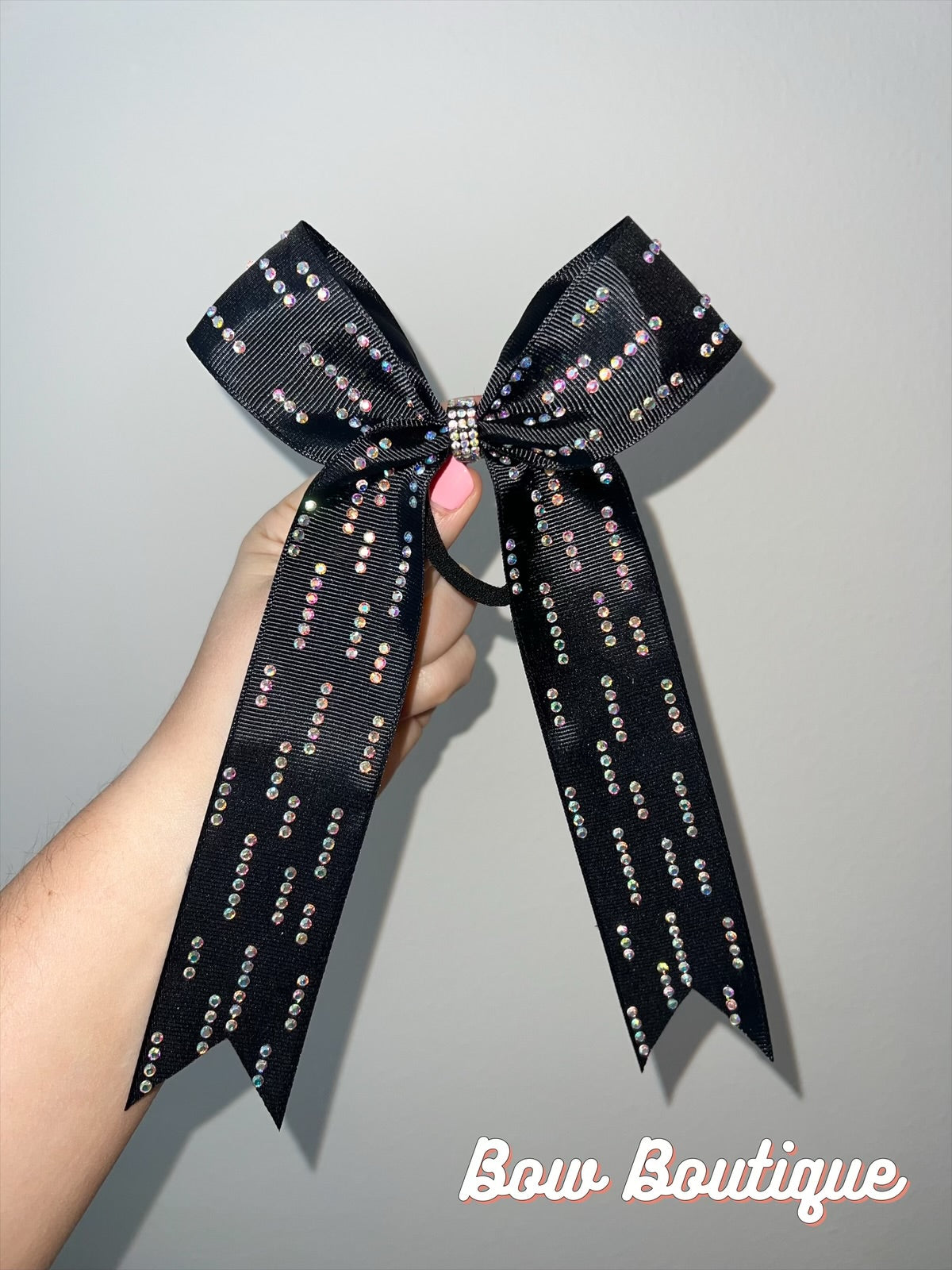 Rhinestone Raindrop Collegiate Ribbon Bows