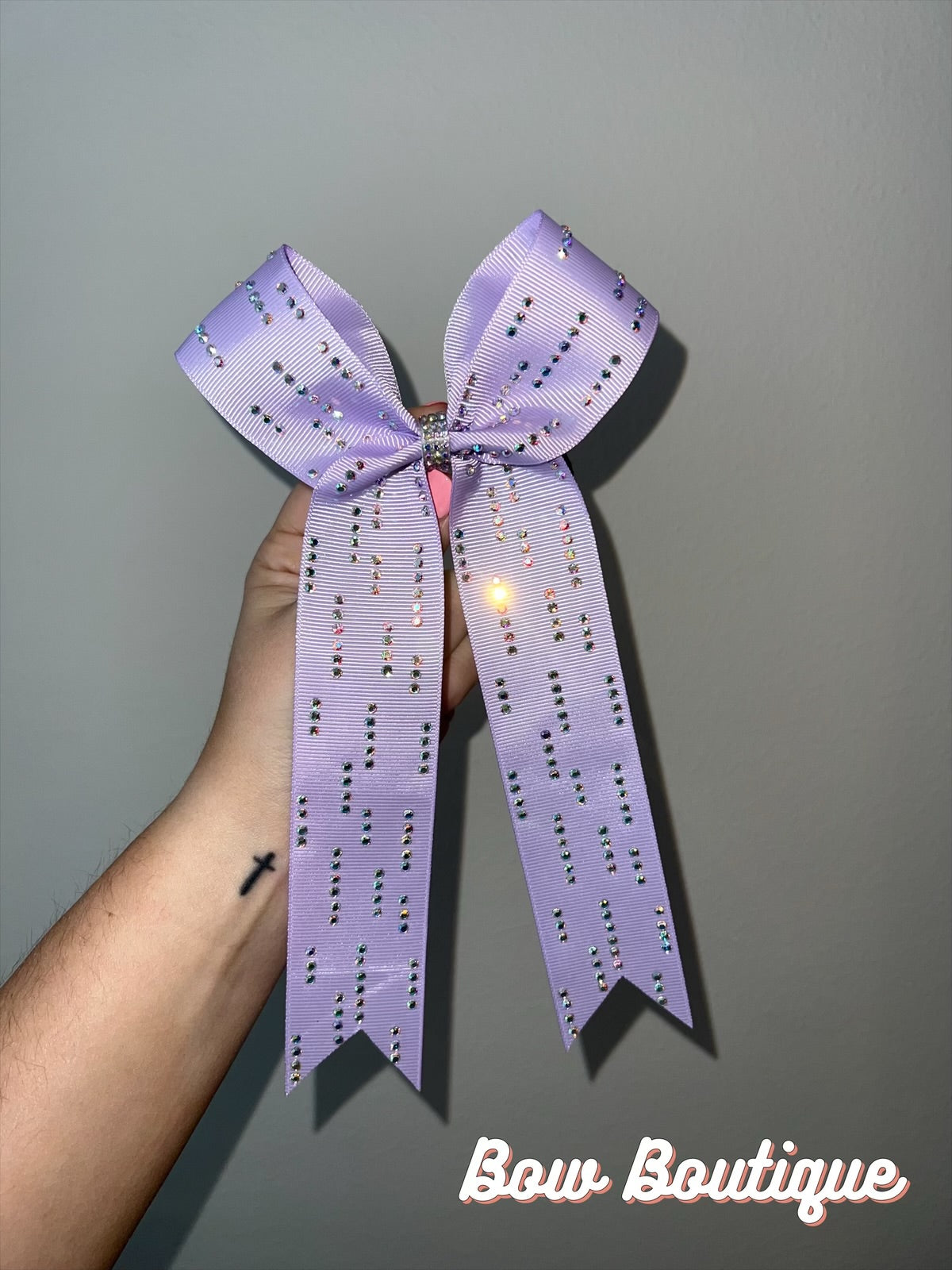 Rhinestone Raindrop Collegiate Ribbon Bows